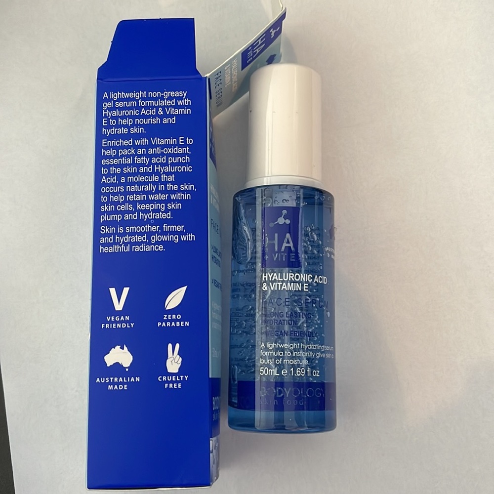 New in Box Australian Hyaluronic Acid & Face Serum Unisex BodyOlogy skin food